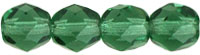 6mm Czech Faceted Round Fire Polish Beads - Prarie Green (Tourmaline)