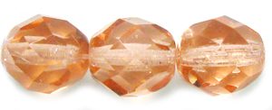 8mm Czech Faceted Round Fire Polish Beads - Rosaline