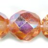 8mm Czech Faceted Round Fire Polish Beads - Rosaline AB
