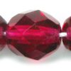 8mm Czech Faceted Round Fire Polish Beads - Fuchsia