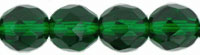  8mm Czech Faceted Round Fire Polish Beads - Kelly Green