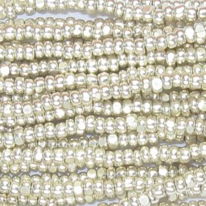 15/0 Czech Charlotte Cut Seed Bead, Sterling Silver Electroplated over Glass
