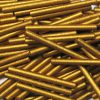 25mm, 1" Czech Bugle Bead, Frosted Metallic Dark Gold Supra
