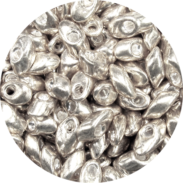 4X7mm Miyuki Magatama Beads Metallic Silver Duracoat D4201