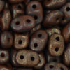 2.5x5mm SuperDuo, Brick Brown Copper Picasso