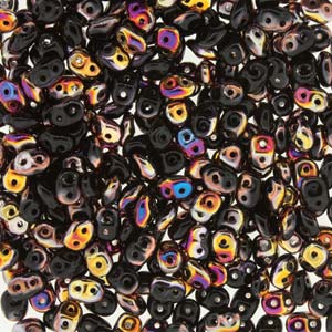 2.5x5mm SuperDuo, Black Sliperit