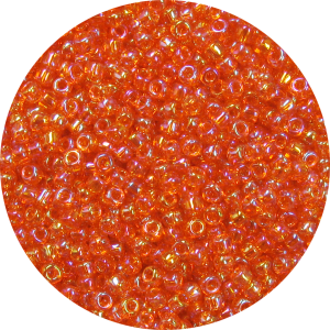 15/0 Japanese Seed Beads Transparent Orange AB 253