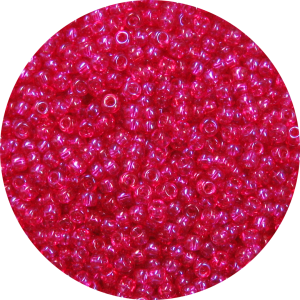 15/0 Japanese Seed Bead, Transparent Hot Pink AB *Tint 299I