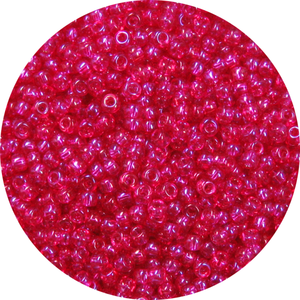 15/0 Japanese Seed Bead, Transparent Hot Pink AB *Tint 299I