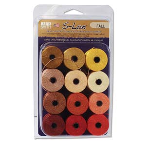 S-Lon Micro Macrame/Kumihimo Cord, 12/77 yard spool, Fall Mix (colors 1D-12D)