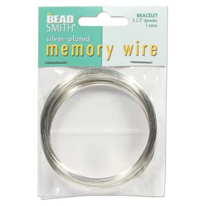 2.5" Memory Wire for Bangle Bracelet, 1 ounce, Silver