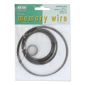 5 Assorted Sizes of Memory Wire, 10 coils each size, Gunmetal