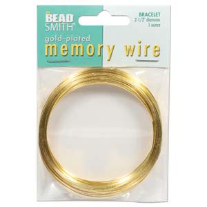 2.5" Memory Wire for Bangle Bracelet, 1 ounce, Gold