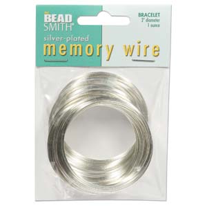 2" Memory Wire for Bracelet, 1 ounce, Silver