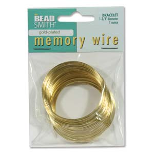 1.75" Memory Wire for Child's or Small Adult Bracelet, 1 ounce, Gold