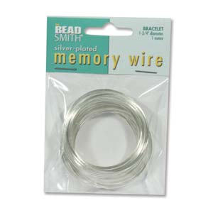 1.75" Memory Wire for Child's or Small Adult Bracelet, 1 ounce, Silver