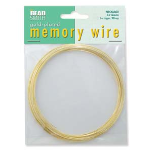 3.75" Memory Wire for Necklace/Choker, 1 ounce, Gold