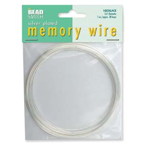 3.75" Memory Wire for Necklace/Choker, 1 ounce, Silver