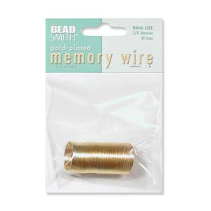.75" Memory Wire for Ring, about 48 coils, Gold