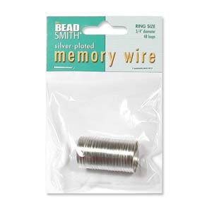 .75" Memory Wire for Rings, 48 coils, Silver