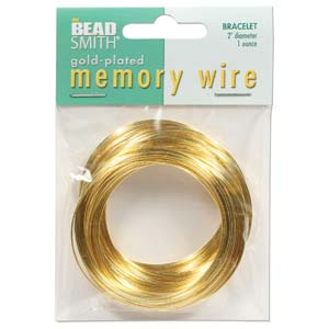 2" Memory Wire for Bracelet, 1 ounce, Gold