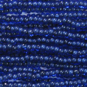 11/0 Two Tone Black Lined Sapphire Blue-Black Czech Seed Bead