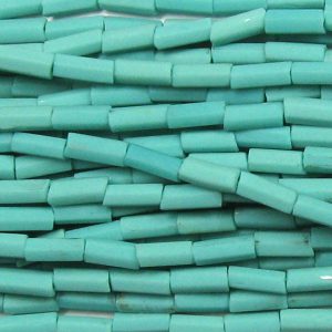 #3, 7mm Czech Bugle Bead, Frosted Opaque Green Turquoise