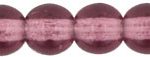 4mm Czech Pressed Glass Round Druk Beads - Transparent Amethyst