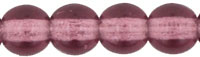 4mm Czech Pressed Glass Round Druk Beads - Transparent Amethyst