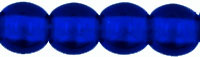 4mm Czech Pressed Glass Round Druk Beads - Transparent Cobalt Blue