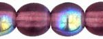 4mm Czech Pressed Glass Round Druk Beads - Transparent Amethyst AB