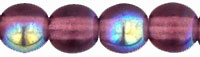 4mm Czech Pressed Glass Round Druk Beads - Transparent Amethyst AB