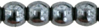 4mm Czech Pressed Glass Round Druk Beads - Gunmetal