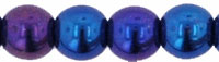 4mm Czech Pressed Glass Round Druk Beads - Blue Iris