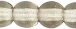 4mm Czech Pressed Glass Round Druk Beads - Transparent Black Diamond Grey