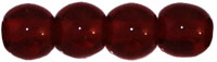 4mm Czech Pressed Glass Round Druk Beads - Transparent Garnet