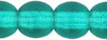 4mm Czech Pressed Glass Round Druk Beads - Transparent Emerald