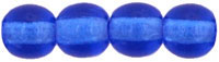 4mm Czech Pressed Glass Round Druk Beads - Transparent Sapphire Blue