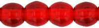 4mm Czech Pressed Glass Round Druk Beads - Transparent Ruby