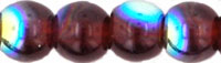 4mm Czech Pressed Glass Round Druk Beads - Transparent Garnet AB