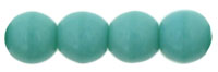 4mm Czech Pressed Glass Round Druk Beads - Opaque Turquoise