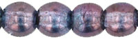 4mm Czech Pressed Glass Round Druk Beads - Transparent Amethyst Lumi