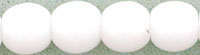 4mm Czech Pressed Glass Round Druk Beads - Opaque White