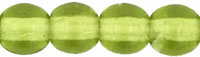 4mm Czech Pressed Glass Round Druk Beads - Transparent Olivine