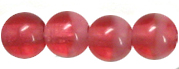 4mm Czech Pressed Glass Round Druk Beads - Cranberry & White Swirl