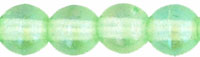 4mm Czech Pressed Glass Round Druk Beads - Transparent Peridot