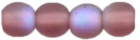 4mm Czech Pressed Glass Round Druk Beads - Transparent Amethyst Ghost