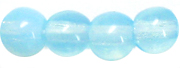 4mm Czech Pressed Glass Round Druk Beads - Aqua Blue Opal