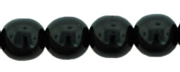 6mm Czech Pressed Glass Round Druk Beads - Opaque Black