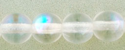 6mm Czech Pressed Glass Round Druk Beads - Crystal AB